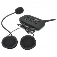 Resistente al agua Multi-Interphone 6 jinetes del casco de motocicleta auricular Bluetooth inalámbrico - Negro